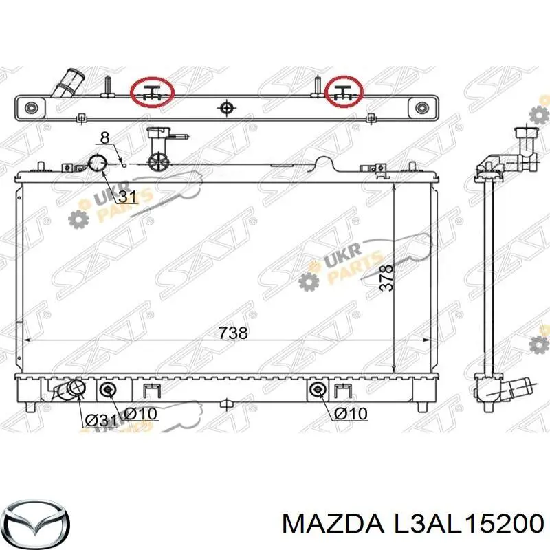 Chłodnica silnika L3AL15200 Mazda