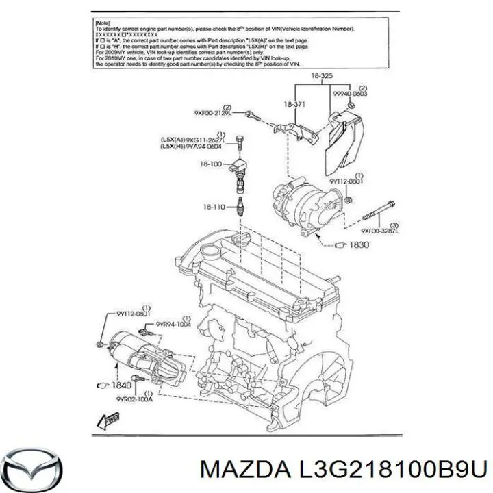 L3G218100B9U Mazda cewka zapłonowa