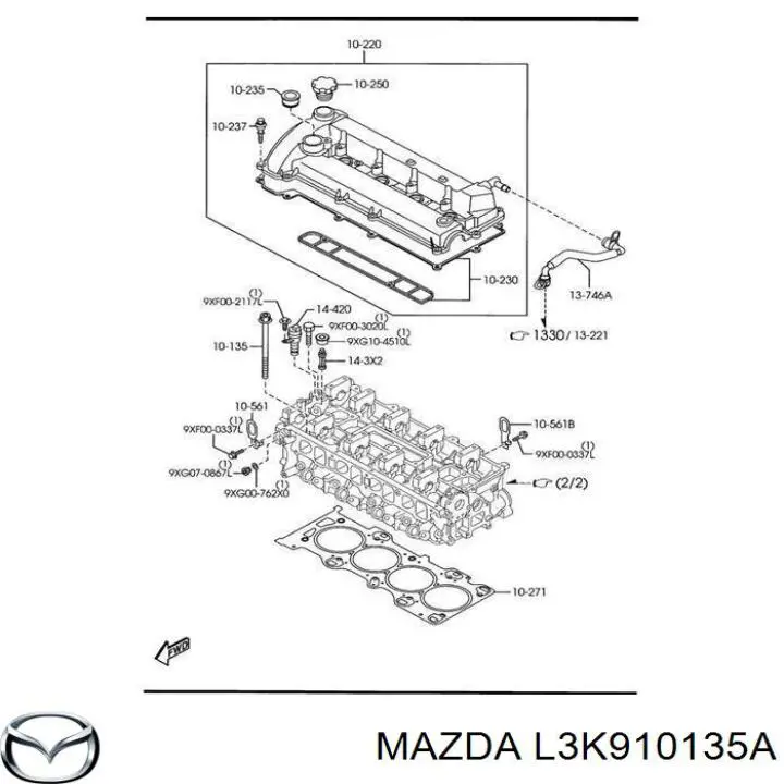 Śruba głowicy cylindrów Mazda L3K910135A cena, od 5,21 USD