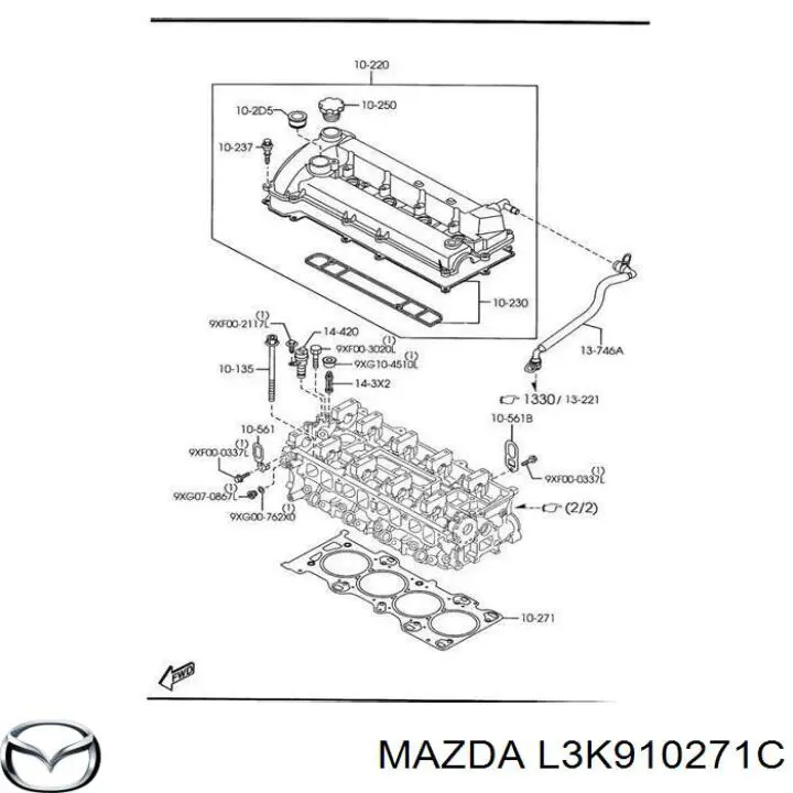 Uszczelka głowicy cylindrów Mazda L3K910271C cena, od 48,34 USD