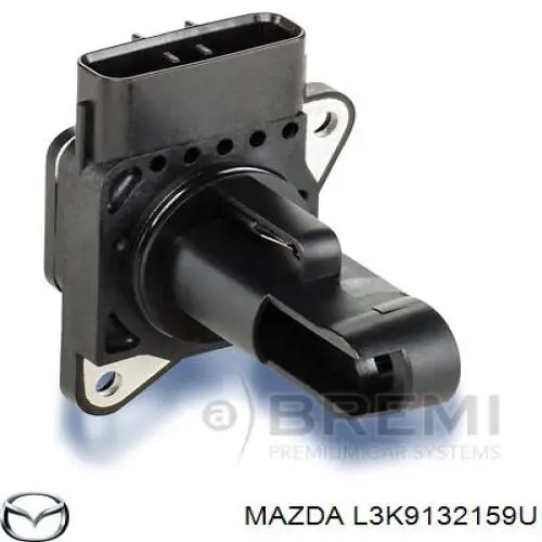 Do koszyka L3K9132159U Mazda Czujnik przepływu powietrza, przepływomierz powietrza M.A.F.