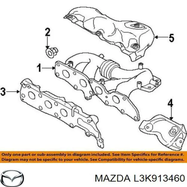 Uszczelka kolektora wydechowego Mazda L3K913460 cena, od 39,62 USD