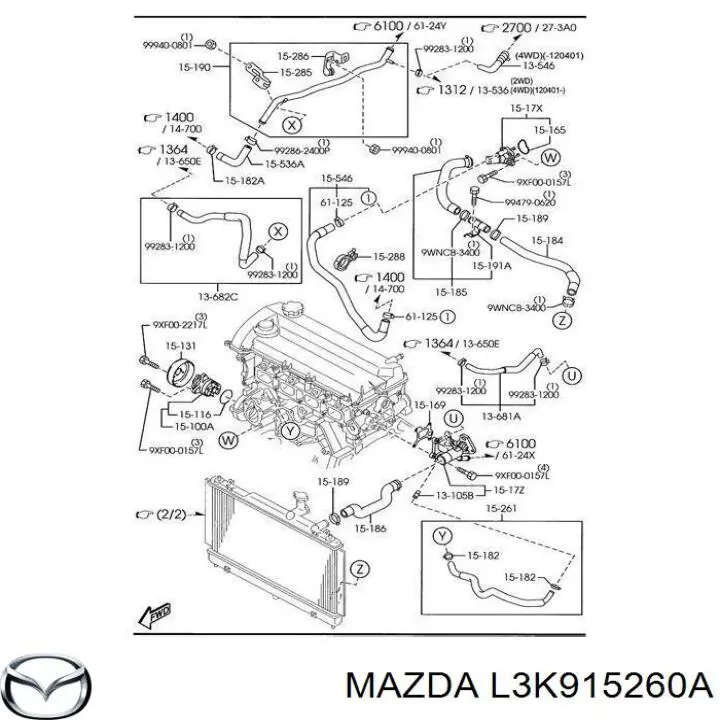 Przewód (króciec) układu chłodzenia Mazda 6 MPS (GG)