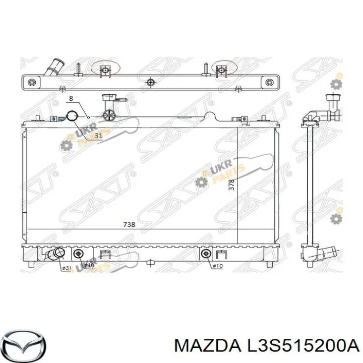 Chłodnica silnika L3S515200A Mazda
