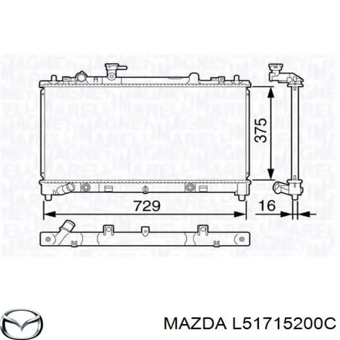 Chłodnica silnika Mazda L51715200C cena, od 106,10 USD