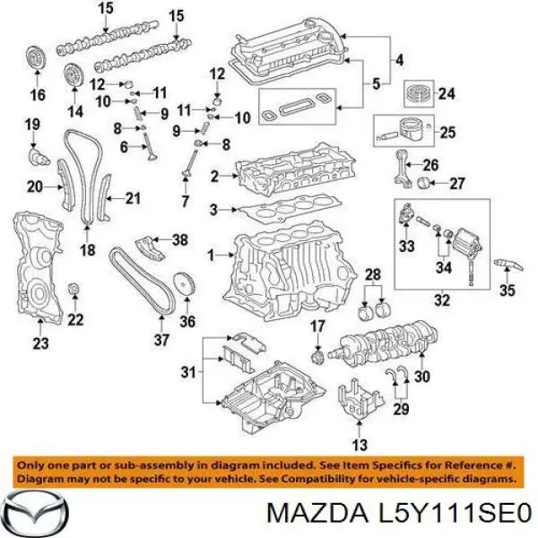 Panewki korbowodowe wału korbowego, zestaw, standardowe (STD) do Mazda 6  GH