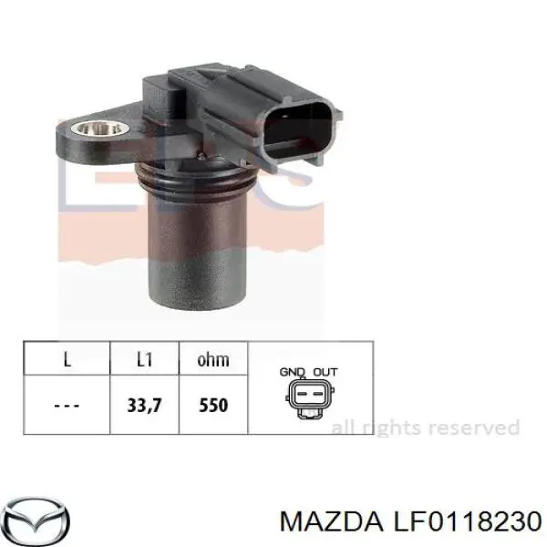 Czujnik położenia wałka rozrządu Mazda LF0118230 cena, od 16,08 USD
