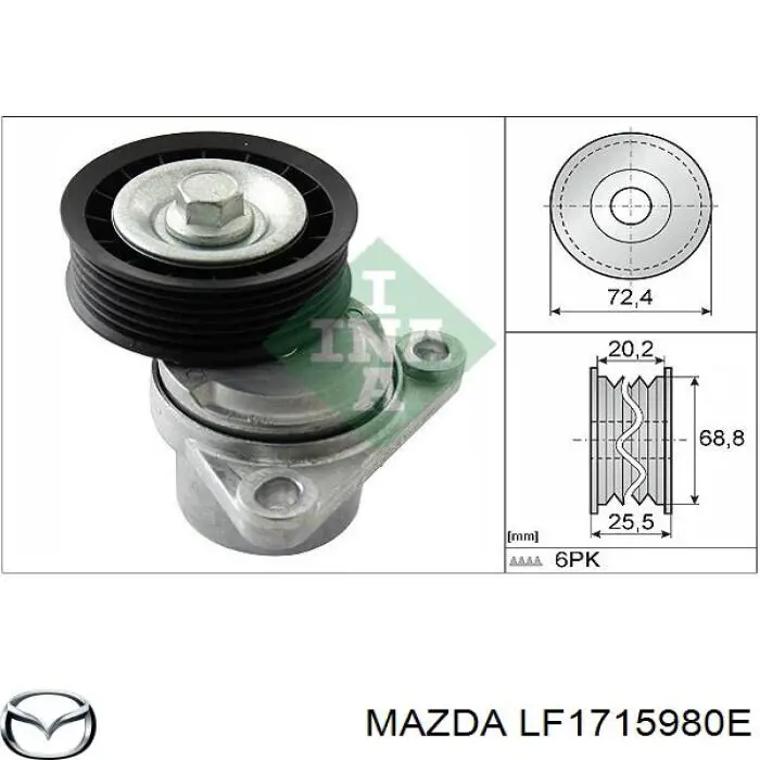 Napinacz paska napędowego Mazda LF1715980E cena, od 26,34 USD
