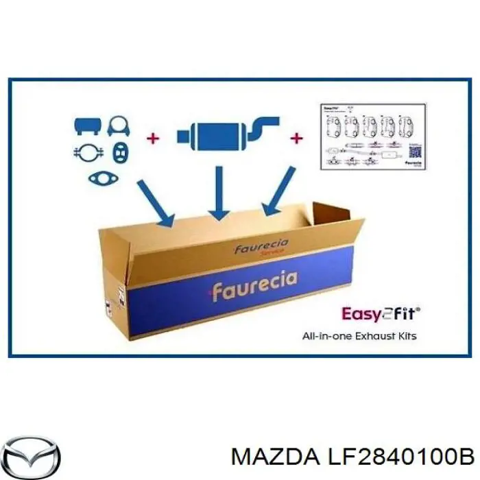 Do koszyka LF2840100B Mazda Tłumik, tylna część