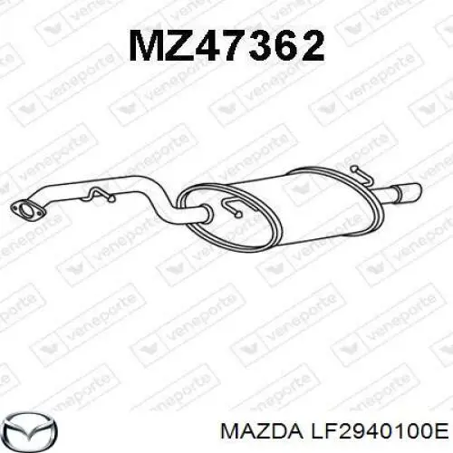 Tłumik, tylna część Mazda LF2940100E cena, od 120,24 USD