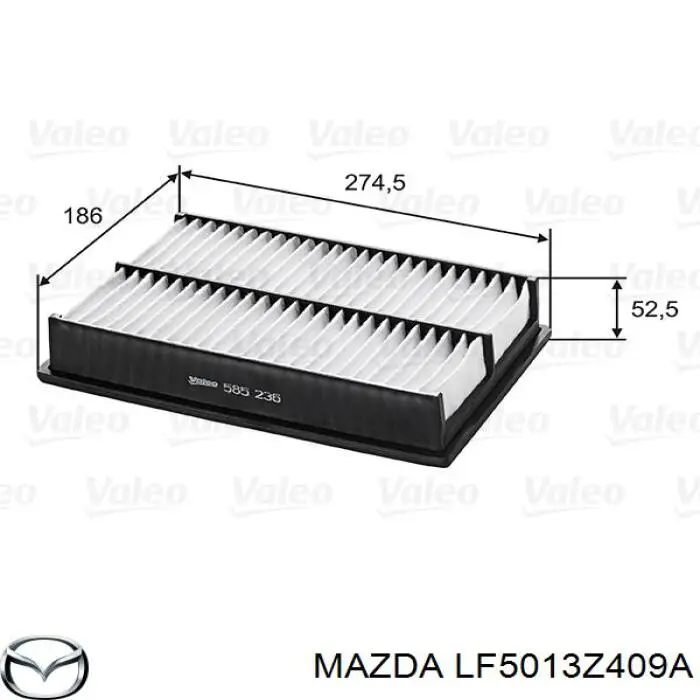 Filtr powietrza Mazda LF5013Z409A cena, od 11,65 USD