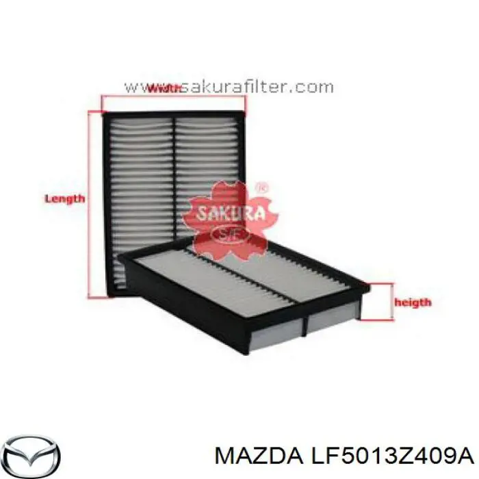 Filtr powietrza Mazda LF5013Z409A cena, od 11,65 USD