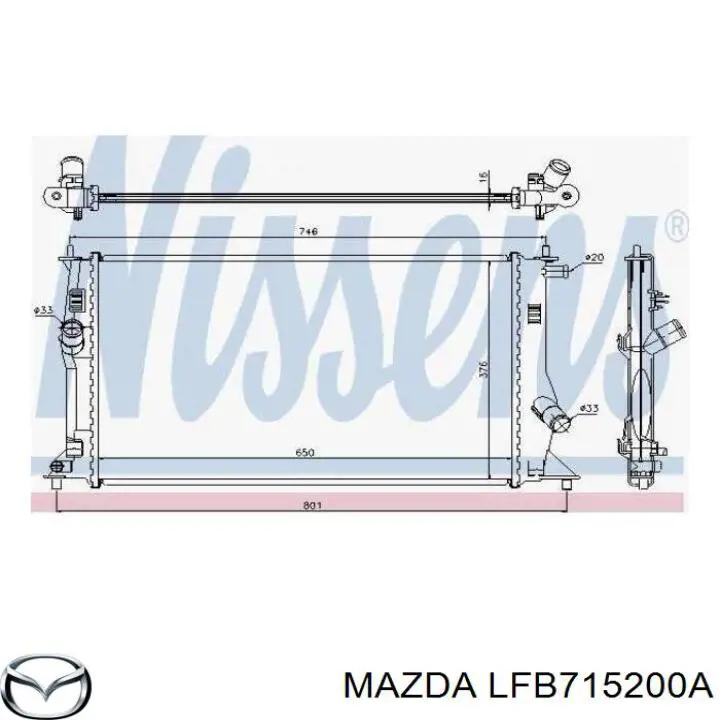 Chłodnica silnika Mazda LFB715200A cena, od 97,27 USD