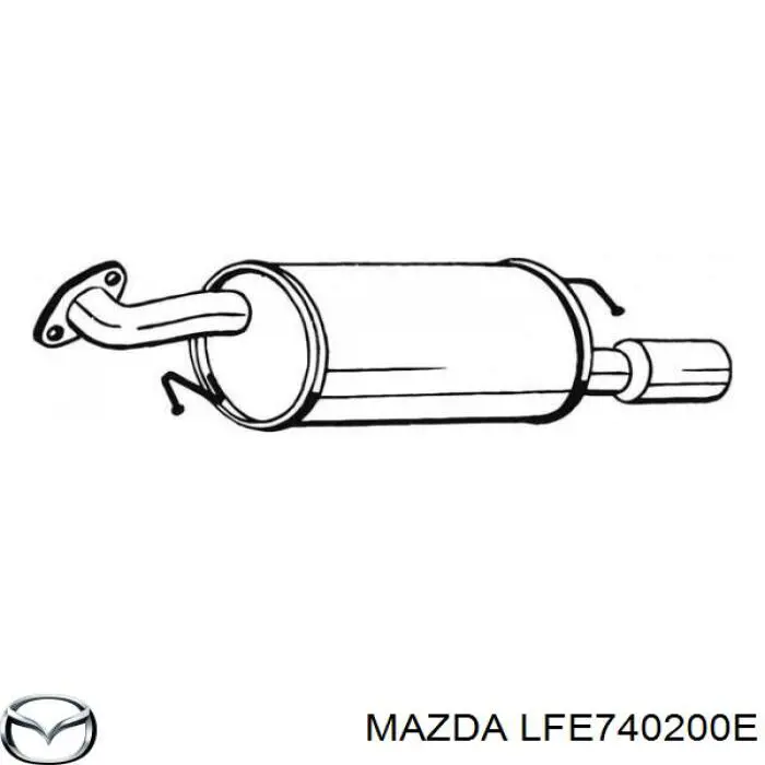 LFE740200E Mazda Tłumik, tylna część