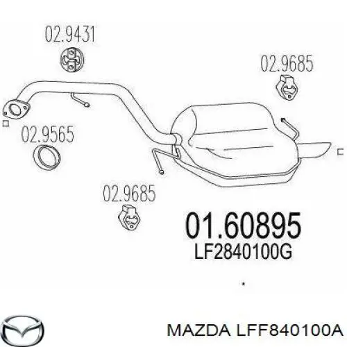 Tłumik, tylna część Mazda LFF840100A cena, od 120,24 USD