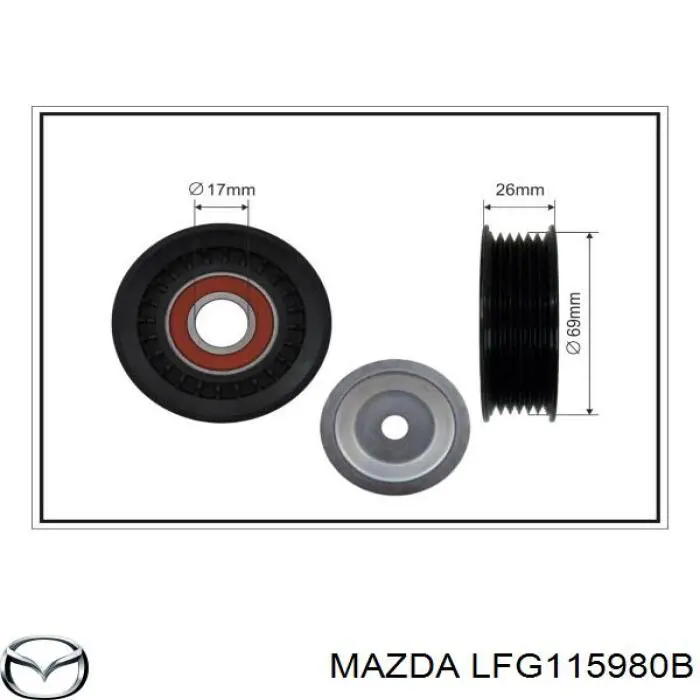 Napinacz paska napędowego Mazda LFG115980B cena, od 25,93 USD