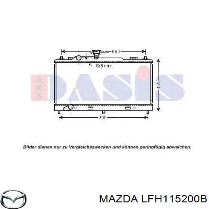 Do koszyka LFH115200B Mazda Chłodnica silnika