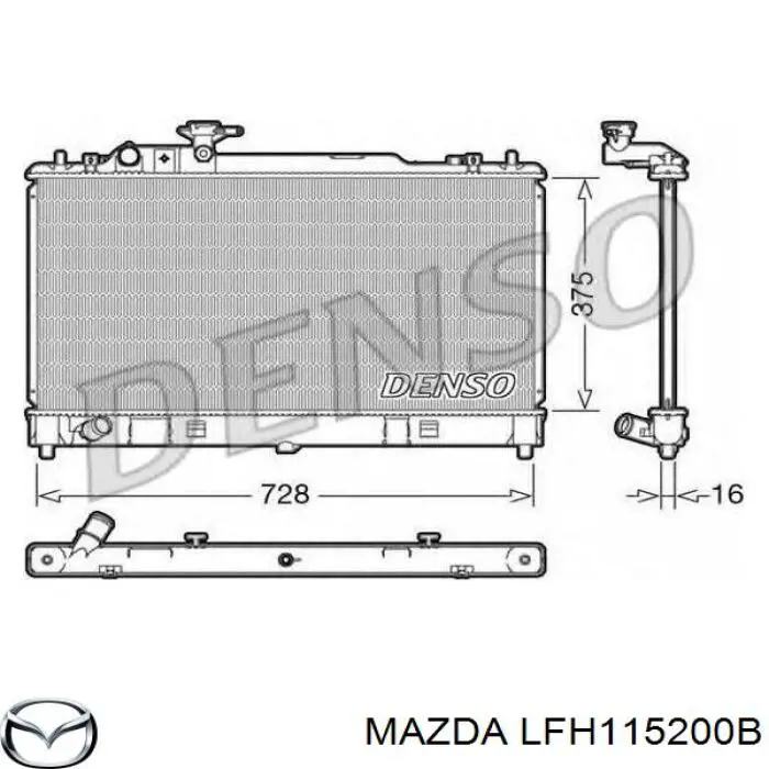 Chłodnica silnika Mazda LFH115200B cena, od 184,75 USD