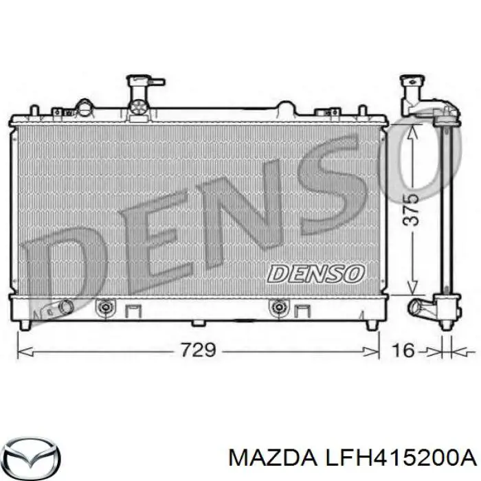 Do koszyka LFH415200A Mazda Chłodnica silnika
