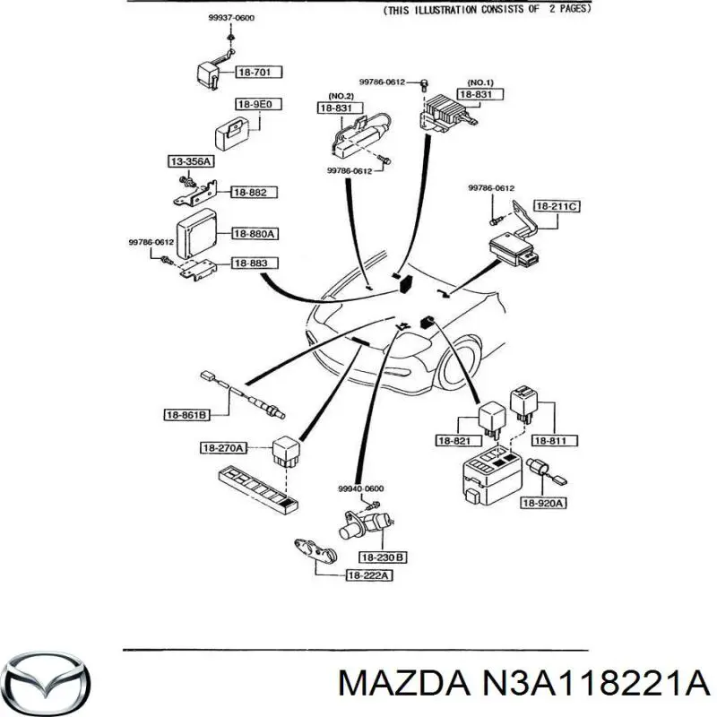 Do koszyka N3A118221A Mazda Czujnik położenia wałka rozrządu