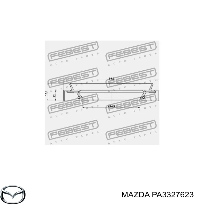 Do koszyka PA3327623 Mazda Uszczelniacz półosi mostu przedniego