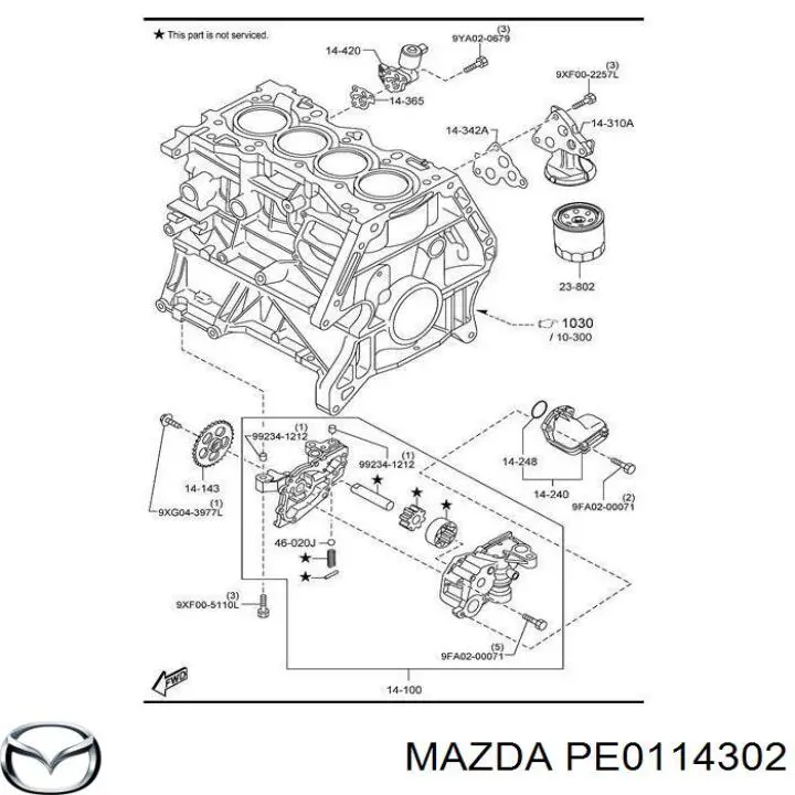 PE0114302 Mazda Filtr oleju