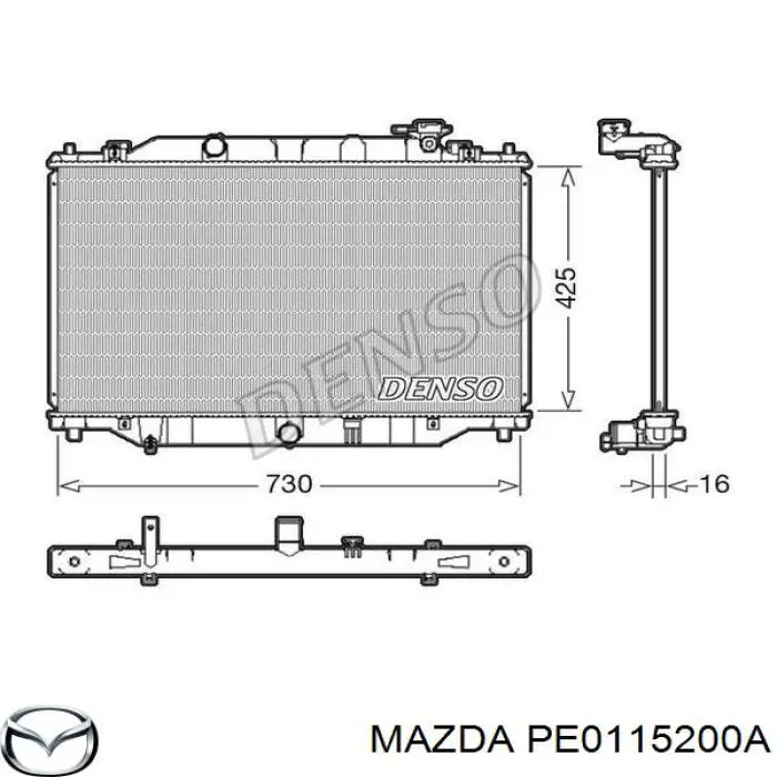 Chłodnica silnika Mazda PE0115200A cena, od 186,84 USD