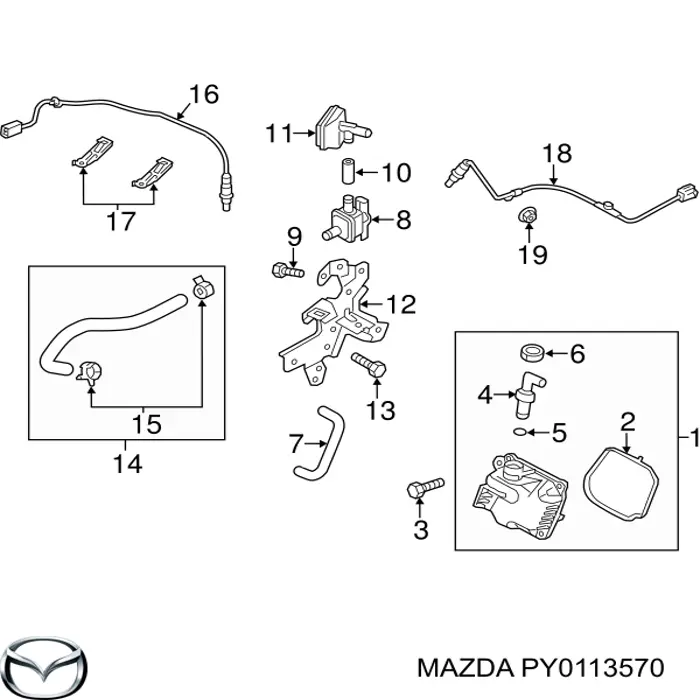 Separator oleju układu wentylacji kadłuda (bloku silnika)  do Mazda 6  GJ, GL