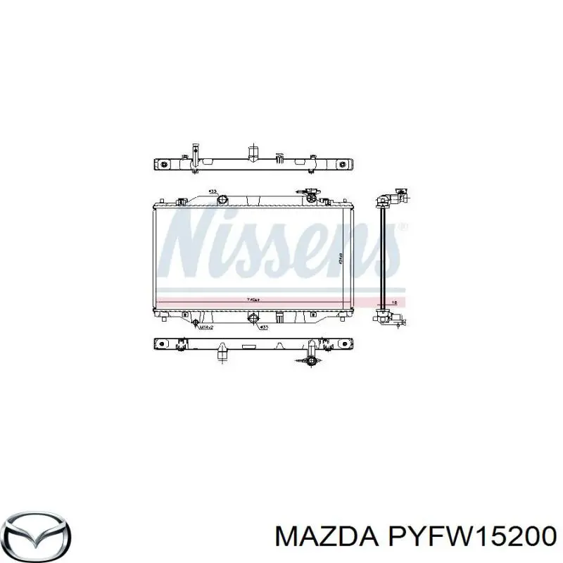 Chłodnica silnika Mazda PYFW15200 cena, od 205,15 USD