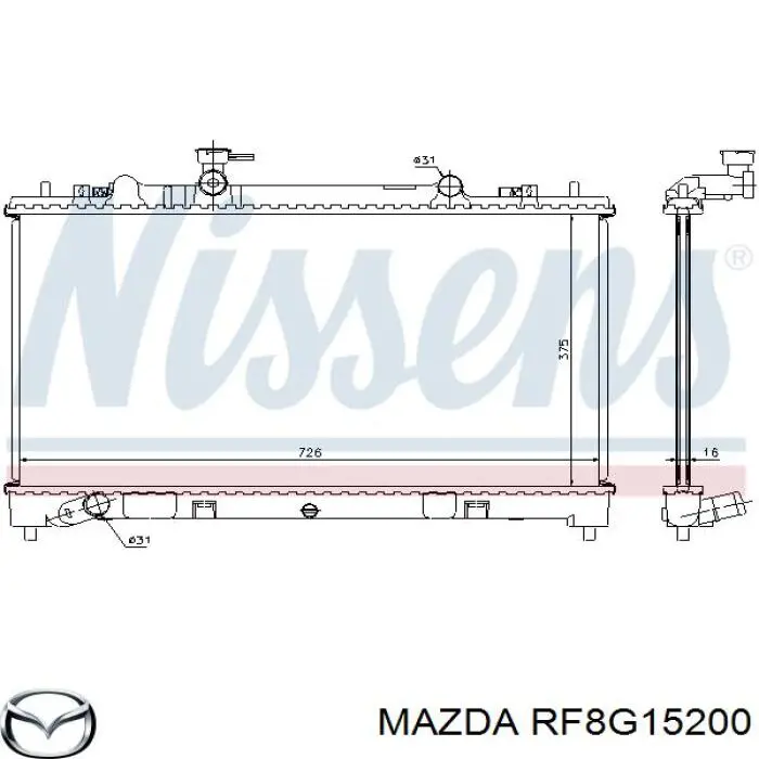 RF8G15200 Mazda Chłodnica silnika