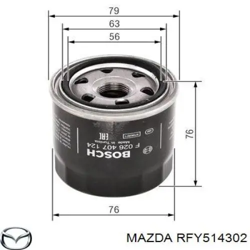 Do koszyka RFY514302 Mazda Filtr oleju