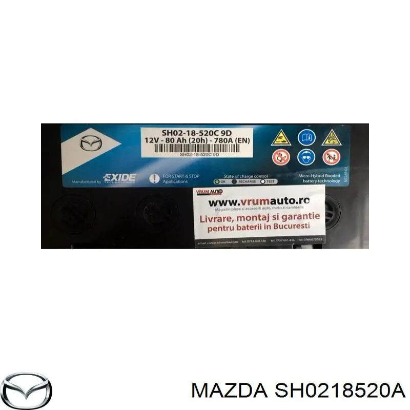 Bateria (akumulator) Mazda SH0218520A cena, od 244,83 USD
