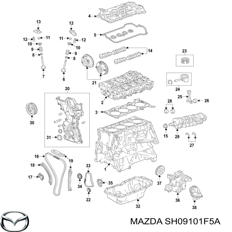 Uszczelniacz zaworu wylotowego Mazda CX-9 (TC)