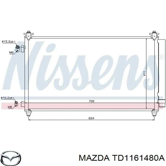 TD1161480A Mazda Chłodnica klimatyzacji