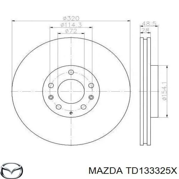 TD133325X Mazda Tarcza hamulcowa przednia