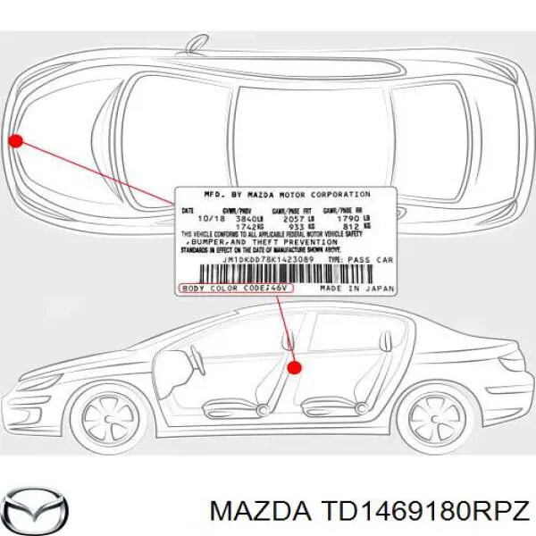 Lusterko wsteczne lewe do Mazda CX-9  TB