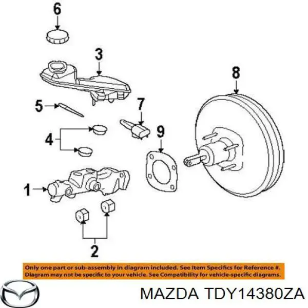 TDY14380ZA Mazda Wzmacniacz próżniowy hamulców