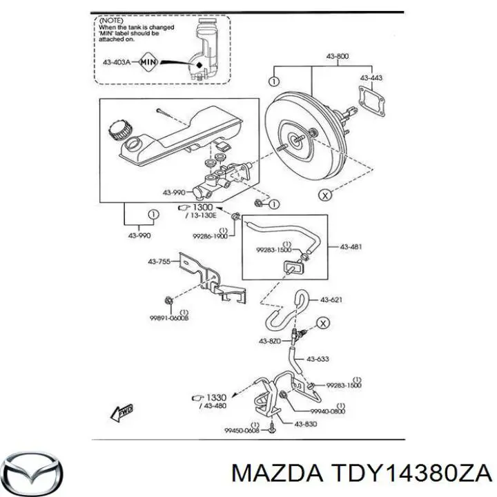 Wzmacniacz próżniowy hamulców Mazda TDY14380ZA cena, od 289,33 USD