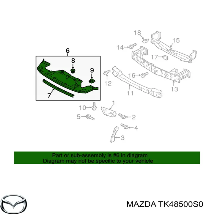 TK48500S0 Mazda Osłona zderzaka przedniego