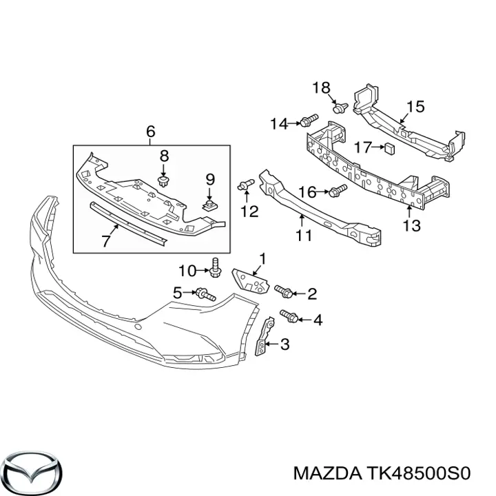 TK48500S0 Mazda osłona zderzaka przedniego