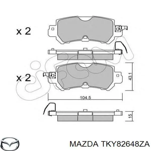 Okładziny (klocki) do hamulców tarczowych tylne TKY82648ZA Mazda