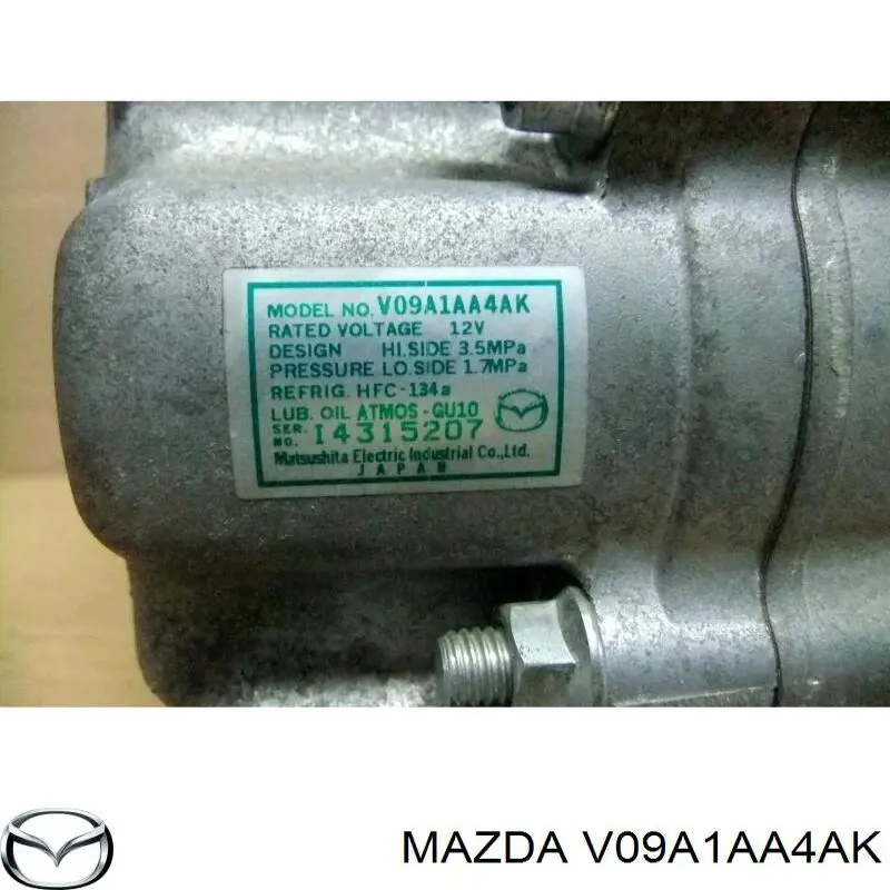 Sprężarka klimatyzacji Mazda V09A1AA4AK cena, od 188,98 USD