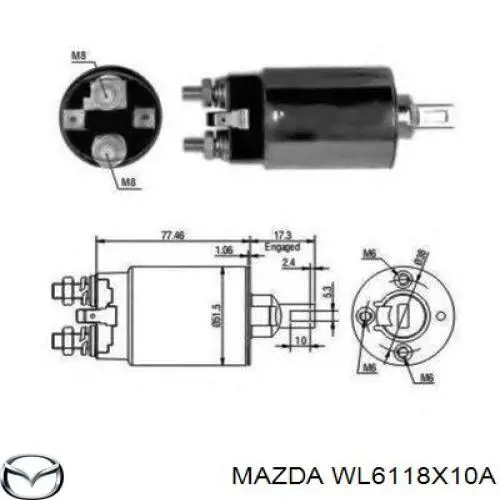 WL6118X10A Mazda zestaw naprawczy elektromagnesu rozrusznika