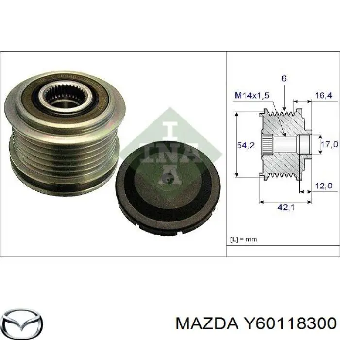 Do koszyka Y60118300 Mazda Alternator