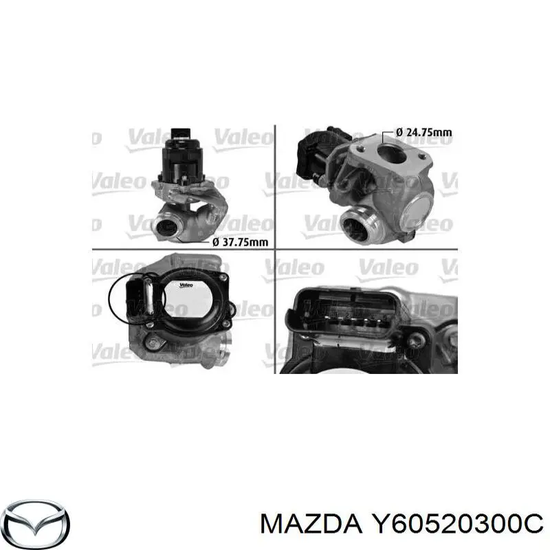 Zawór recyrkulacji spalin EGR Mazda Y60520300C cena, od 65,86 USD