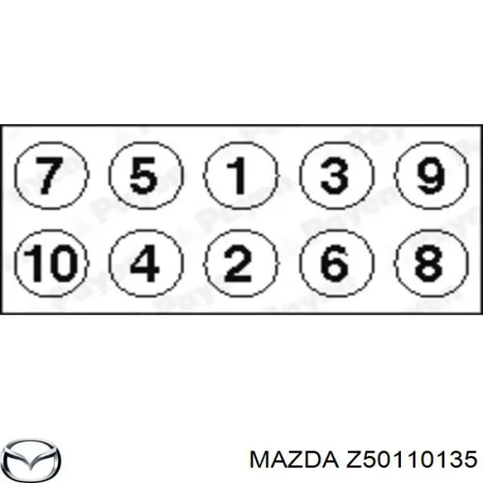 Śruba głowicy cylindrów Mazda Z50110135 cena, od 7,47 USD