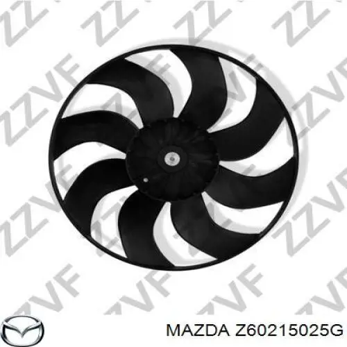 Do koszyka Z60215025G Mazda Dyfuzor chłodnicy, w komplecie z silnikiem i wirnikiem
