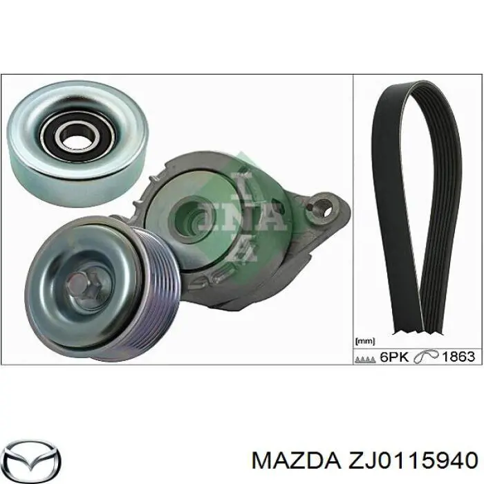 Do koszyka ZJ0115940 Mazda Rolka prowadząca, kierunkowa paska napędowego