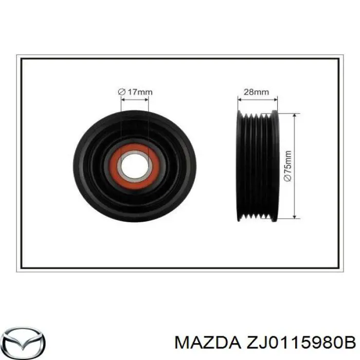 Do koszyka ZJ0115980B Mazda Napinacz paska napędowego