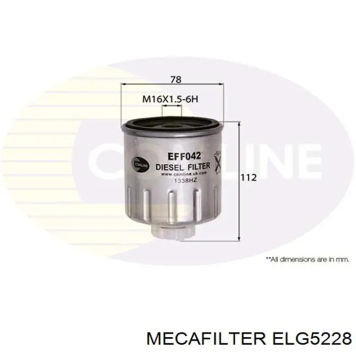 Filtr paliwa Mecafilter ELG5228 cena, od 11,32 USD